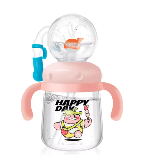 Children's Whale Cartoon Diving Fountain Water Bottle - Tritan Leakproof Sippy Cup (Various  Sizes & Colors)